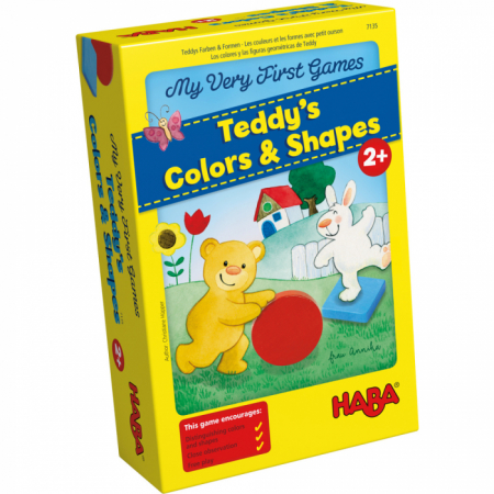 Pachet educativ pentru varsta 1,5- 2 ani , Primele mele jocuri: Învață culorile și formele cu ursuletul Teddy - Haba si Set Markere rotunde pentru bebe Djeco [1]