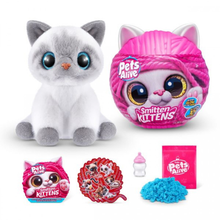 Pets Alive - Jucarie de plus interactiva pisica cu accesorii supriza, Smitten Kittens [8]