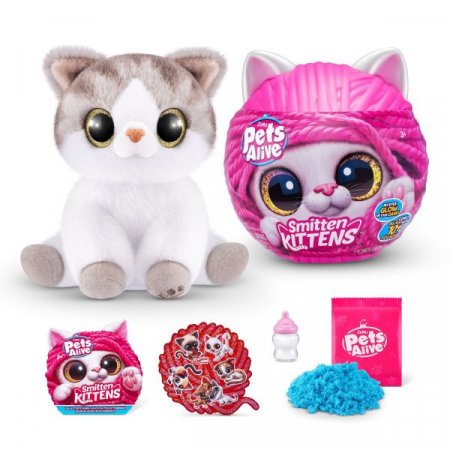 Pets Alive - Jucarie de plus interactiva pisica cu accesorii supriza, Smitten Kittens [7]