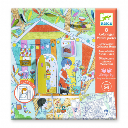 Jocuri Creative - Planse de colorat cu surprize Jocurile Ninei, Djeco