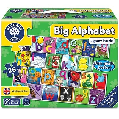 3-6 ani - Puzzle de podea in limba engleza Invata alfabetul (26 piese - poster inclus) BIG ALPHABET JIGSAW