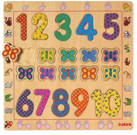 Puzzle-uri - Puzzle din lemn Djeco- Cifre