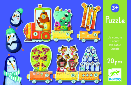 Puzzle-uri - Puzzle Djeco Trenuletul cu animale numarate