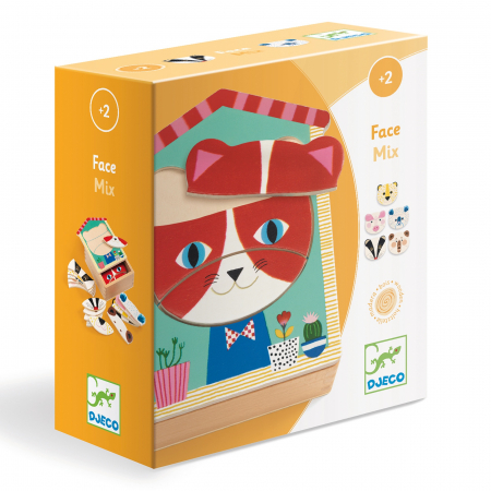 Puzzle lemn Djeco Face Mix [1]