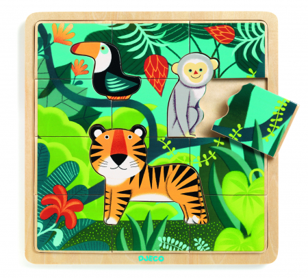 Puzzle-uri - Puzzle lemn Jungla Djeco