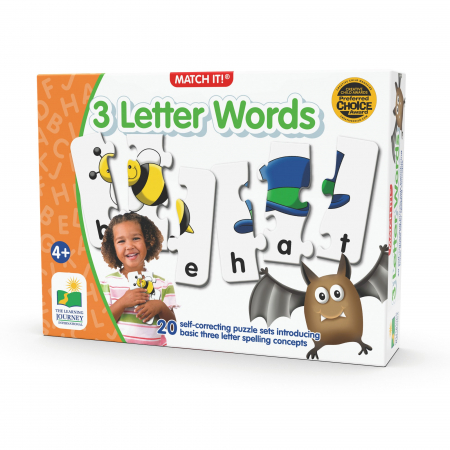 3-6 ani - Puzzle Potriveste Cuvintele Din 3 Litere - Eng