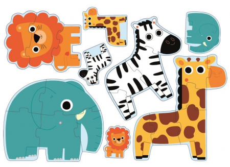 Puzzle-uri - Puzzle progresiv Djeco, in jungla