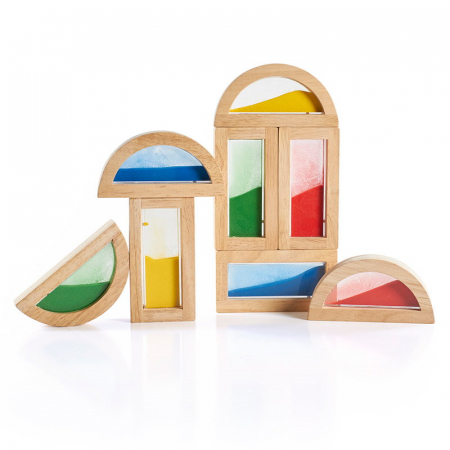 Rainbow Blocks cu nisip colorat, Guidecraft [1]