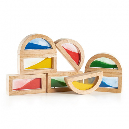 Rainbow Blocks cu nisip colorat, Guidecraft [2]