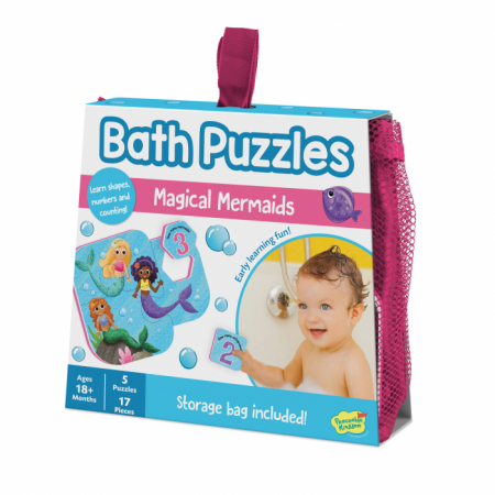 Promotii - Puzzle de baie pentru bebeluși, cu piese mari de spumă, cu sirene - Magical Mermaid Bath Puzzle
