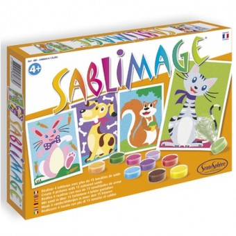 Jocuri Educative - Sablimage,atelier pictură cu nisip,Animale de Companie