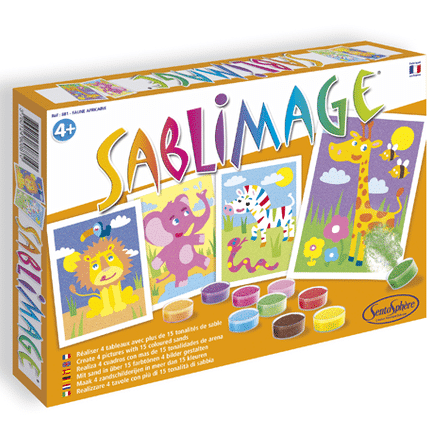 Jocuri Educative - Sablimage, atelier pictură cu nisip, Fauna Africii