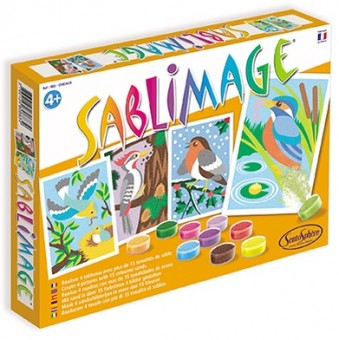 Jocuri Educative - Sablimage, atelier pictură cu nisip, Pasari