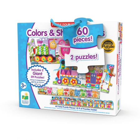 Jocuri Creative - Set 2 Puzzle-Uri Trenul Urias Cu Culori Si Forme