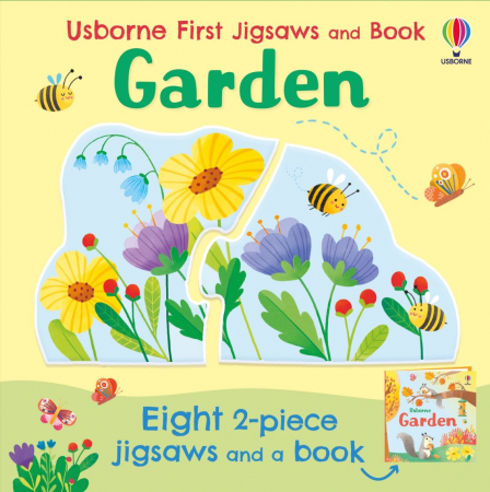 Jocuri Bebeluşi - Set Carte si Puzzle Usborne First Jigsaws: Garden