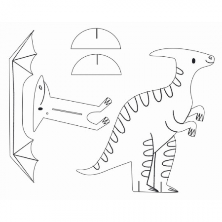 Set creativ cu dinozauri, de asamblat, colorat si planse cu stickere de spuma [1]