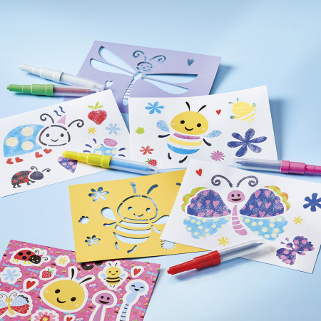Set creativ de desenat cu sabloane si carioci spray si schimbare a culorii - Magic Spray pens [2]