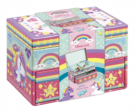 Jocuri Creative - Set creativ DIY Decoreaza propria cutie de bijuterii cu unicorni