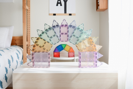Set magnetic Magblox - 102 piese magnetice de constructie PASTEL transparente [0]