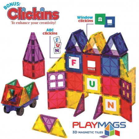 Promotii - Set Playmags 150 piese magnetice de constructie