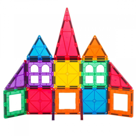 Promotii - Set Playmags Junior - 32 piese magnetice de constructie + 6 Clickins ABC