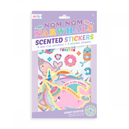 Rechizite Scoala Gradinita - Stickere parfumate - Nom Nom Narwhals