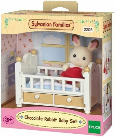 Jocuri Educative - Sylvanian Families-Set Patut Bebe Iepuras Chocolate