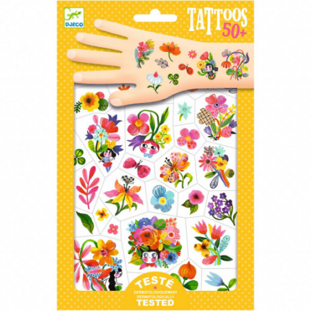 Rechizite Scoala Gradinita - Tatuaje Djeco Flori colorate