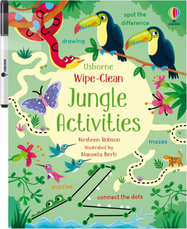 6-99 ani - Wipe-Clean Jungle Activities, Carte de activitati scrie-sterge