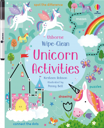Jocuri Creative - Wipe-Clean Unicorn Activities,Carte de activitati scrie-sterge