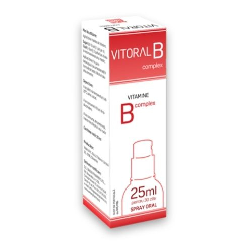 Complex vitamina B - Vitoral B Complex - Spray Oral pentru Adulți conține un complex de vitamine B funcționarea normală a organismului [1]