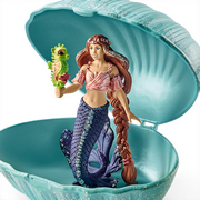 Sirena cu calut de mare pui în scoică - Figurina Schleich 70563
