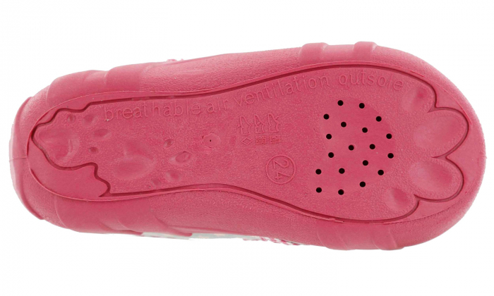 Pantofi fete cu fundita roz si stelute (cu scai), din material textil [7]