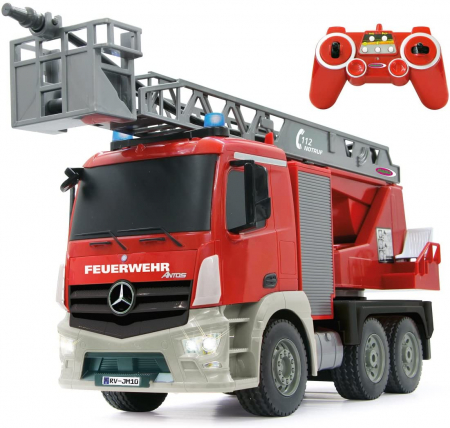 Masină de pompieri cu telecomandă Mercedes Antos cu scara și pompă de apă, Jamara 404960 [0]
