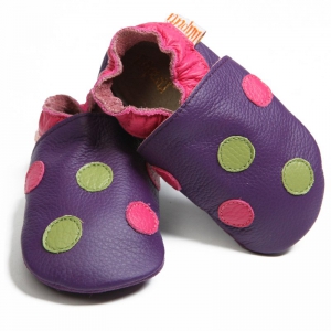 Pantofi cu talpă moale Liliputi® - Polka Dots Purple [0]