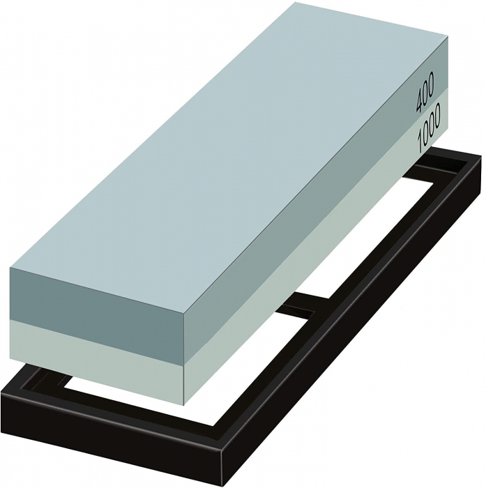 Kit Ascutire Cutite, LittleDomi, 2 Granulatii 400/1000, Piatra cu Suport din Silicon pentru Ascutirea Cutitelor prin Slefuire, Suport Bambus Antiderapant, Ghidaj Unghiular, Ascutire, Finisare, Indrept [1]