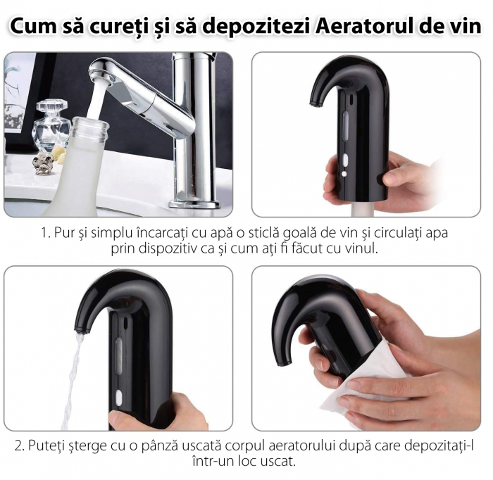 Aerator Electric, Decantor pentru Vin Alb, Rosu sau Roze, Reincarcabil, Acumulator 3.7V [5]