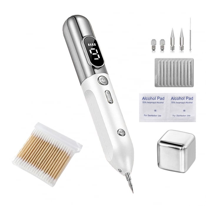 Aparat Plasma Pen LittleDomi, Indepartare Petelor, Negilor, Pistruilor, Cicatricelor, Alunitelor, Tatuajelor, Lifting Pleoape, Ecran LCD, 9 Trepte, Portabil, Reincarcabil, Lampa, 1x Cub Gheata Inox, 2 [1]