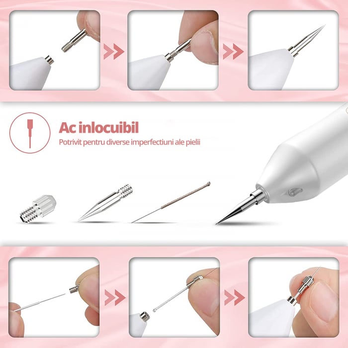 Aparat Plasma Pen LittleDomi, Indepartare Petelor, Negilor, Pistruilor, Cicatricelor, Alunitelor, Tatuajelor, Lifting Pleoape, Ecran LCD, 9 Trepte, Portabil, Reincarcabil, Lampa, 1x Cub Gheata Inox, 2 [6]