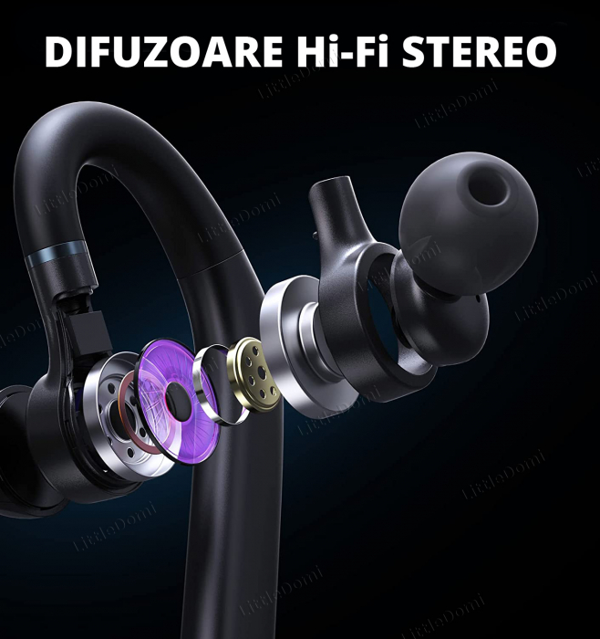 Casca Bluetooth 5.1 Profesionala, Handsfree, Eliminare Zgomot, Control Volum si Muzica, 2 Microfoane, Functie Mute, Compatibil Android si IOS, Cutie pentru Incarcare 400 mAh, Autonomie 15h, Standby 7 [4]