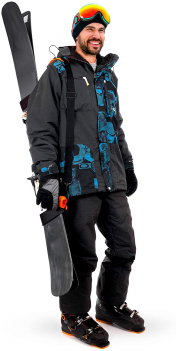 Curele pentru Transport Ski si Bete Ski, LittleDomi, Suport pentru Umar, Banda de fixare, Catarame Rotative, Neopren, Negru [4]