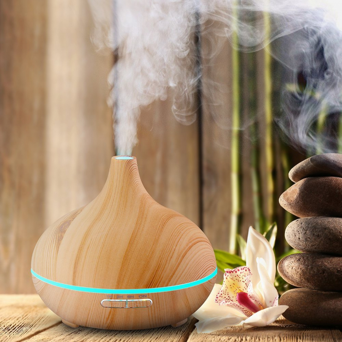 Difuzor Uleiuri Esentiale Aromaterapie LittleDomi, 7 Culori LED, 4 Programe, Telecomanda si cu Oprire Automata, Fara BPA, Dormitor, Birou, Masina, Acasa [5]