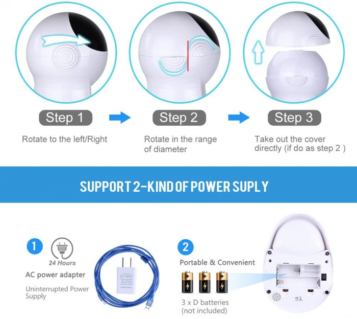 Dispenser Hrana Automat pentru Caini si Pisici, 4 Mese pe Zi, Controlul Portiei, Cronometru Programabil, Inregistrare Voce, Inductie in Infrarosu, Capacitate 3L pentru Hrana Animale de Companie, Alime [7]