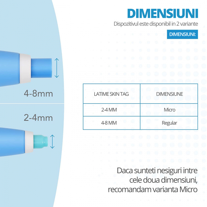 Dispozitiv Indepartare Papiloame prin Ligaturare, LittleDomi, pentru Fata, Gat, Corp, Dimensiuni 2-8mm, Alb/Abastru [5]