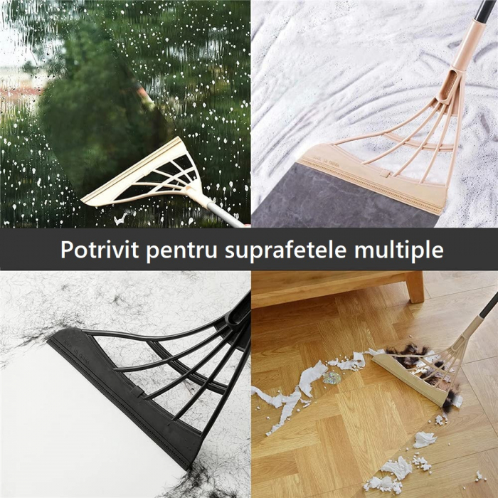 Matura Multifunctionala din silicon 2 in 1, Indeparteaza Murdaria, Parul si Lichide pentru Sticla, Parchet, Gresie, Marmura, Albastru [6]