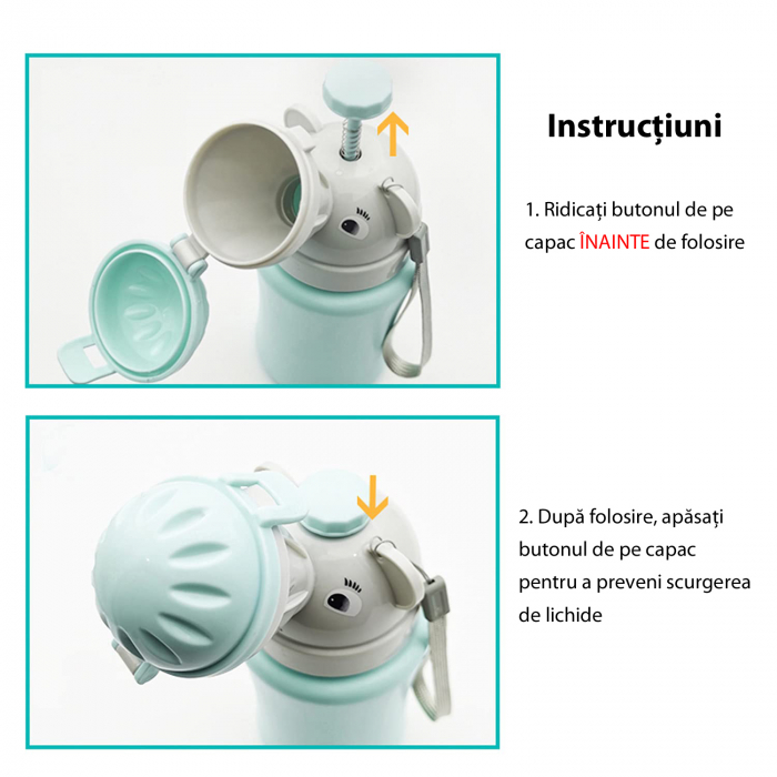 Olita Portabila, Rezistent la Scurgeri, Toaleta de Urgenta pentru Calatorii cu Masina in Aer Liber, Camping, Parc, Plaja (albastru) [3]