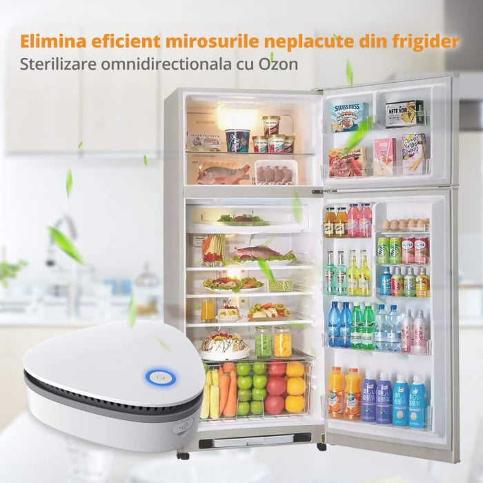 Purificator de Aer cu Ozon, LittleDomi, 3 Moduri, 5W, 1800mAh, Elimina Mirosurile pentru Suprafete Mici, Masina, Dressing, Frigider, Geanta Sala, Baie, Birou, Sterilizare, Dezinfectare, Alb [3]