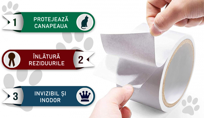 Rola Autoadeziva, LittleDomi, pentru Protectie Impotriva Zgarieturilor de Pisici si Caini, Polietilena, Rezistenta la Apa, 0.76mmx27m, Transparent [5]
