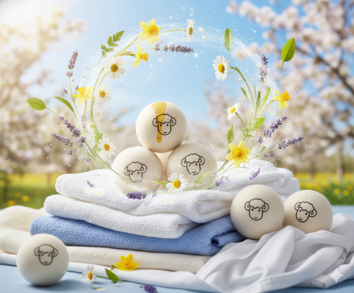 Set 6 Bile din Lana 100% pentru Uscator - Natural, Reutilizabil, Reduc Cutele, Economisesc Timpul de Uscare, Alternativa la Bilele de Plastic si Balsamul Lichid, Saculet Depozitare, A [5]