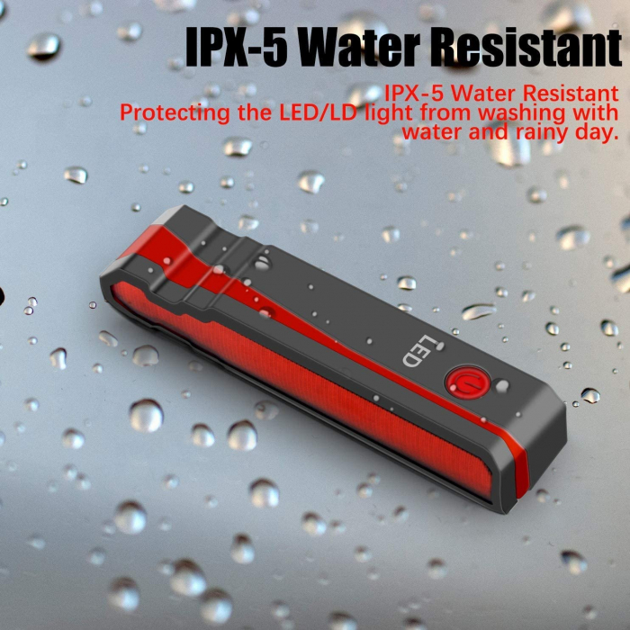 Stop Bicicleta, Proiectare Polilinii Laser pe Asflat, 5 x LED 3528, IPX- 5 Rezistent la Apa si Praf, 15 Moduri luminare, Functie Laser, 3.7V/500 mAh, Ajustabil 180°, Incarcare USB, Negru [3]
